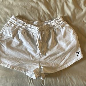 White gymshark sweat shorts
